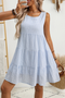 Gingham Plaid Print Sleeveless Tiered A Line Casual Mini Sundress